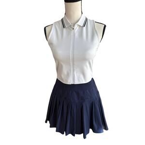 Wilson Riverside Cropped Sleeveless Polo Women’s Medium White Tennis Top